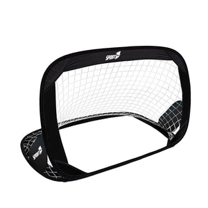 Porta da Calcio 128x84x81 cm Pieghevole Pop-Up Nera e Gialla