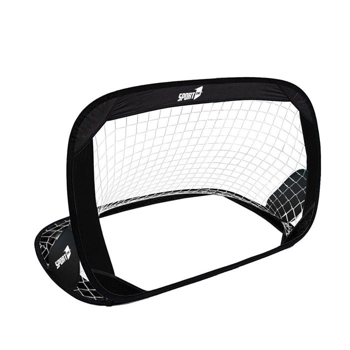 Porta da Calcio 128x84x81 cm Pieghevole Pop-Up Nera e Gialla