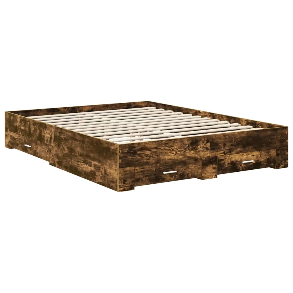 Struttura del letto Rovere fumé 150 x 200 cm Legno multistrato 3411962