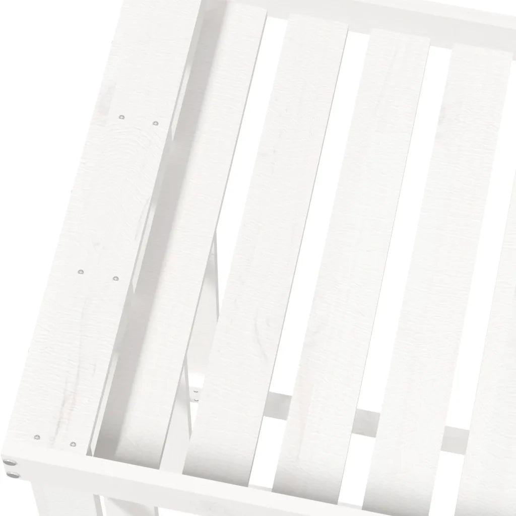 Portaceppi da Esterno Bianco 108x52x106 cm Legno Massello Pino 822627