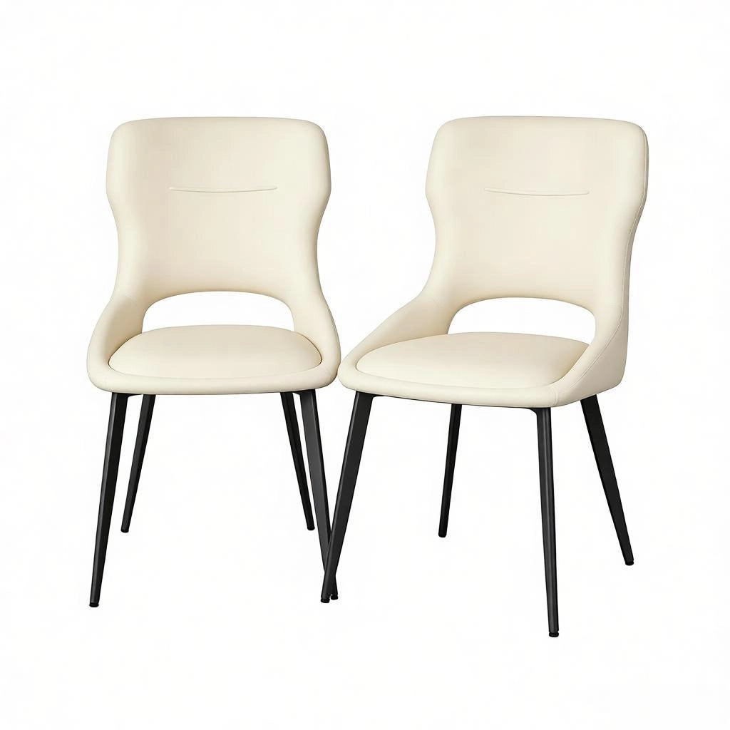SEDIA da pranzo in ciniglia beige Set da 2 pezzi 43x40x86 cm