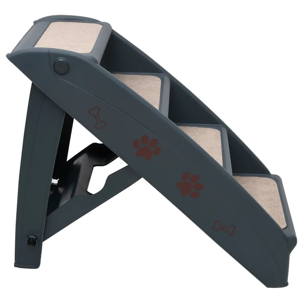Scala per Cani Pieghevole con 4 Gradini Grigio Scuro cod mxl 50719
