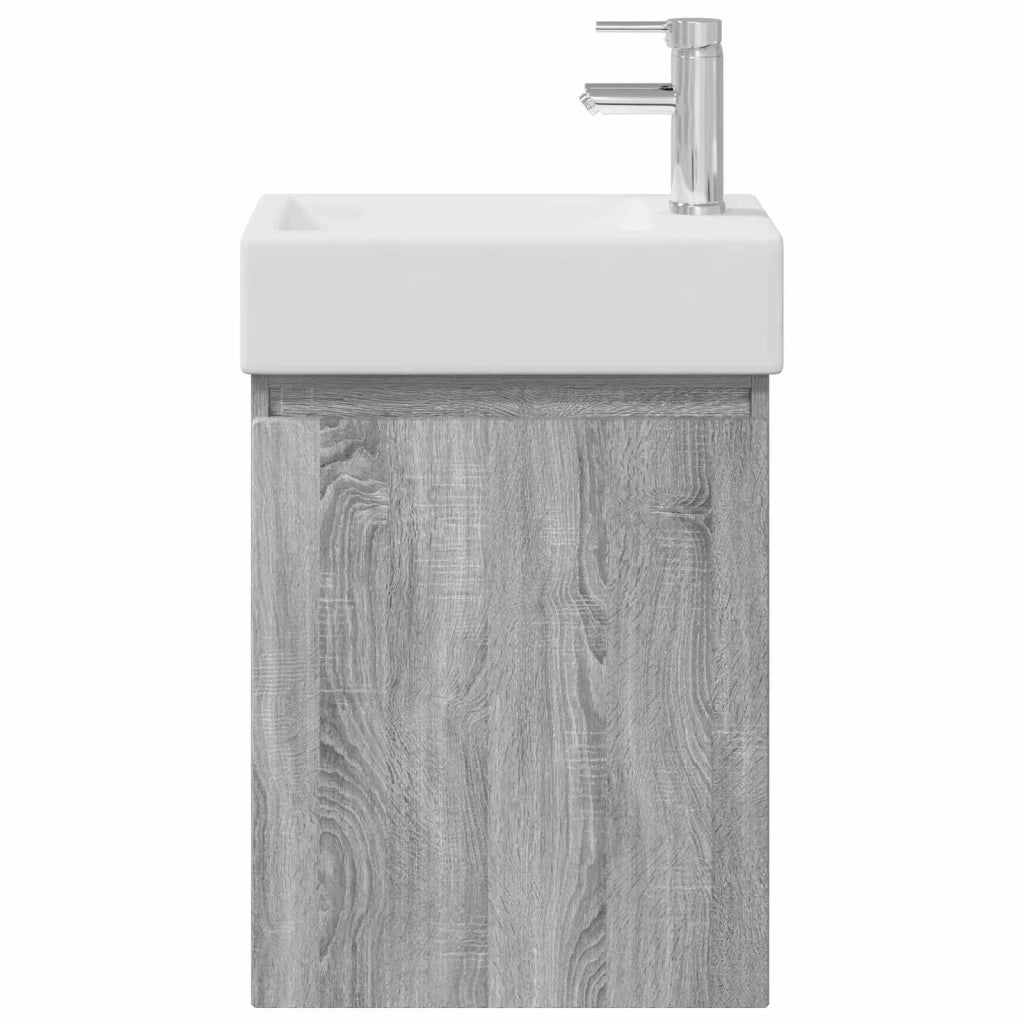 Mobile bagno con rubinetto Sonoma grigio 45,5 x 22,5 x 84 cm 889457