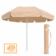 Ombrellone Mare Spiaggia 240 cm Antivento Alluminio UV50+ Inclinabile con Custodia e Trivella