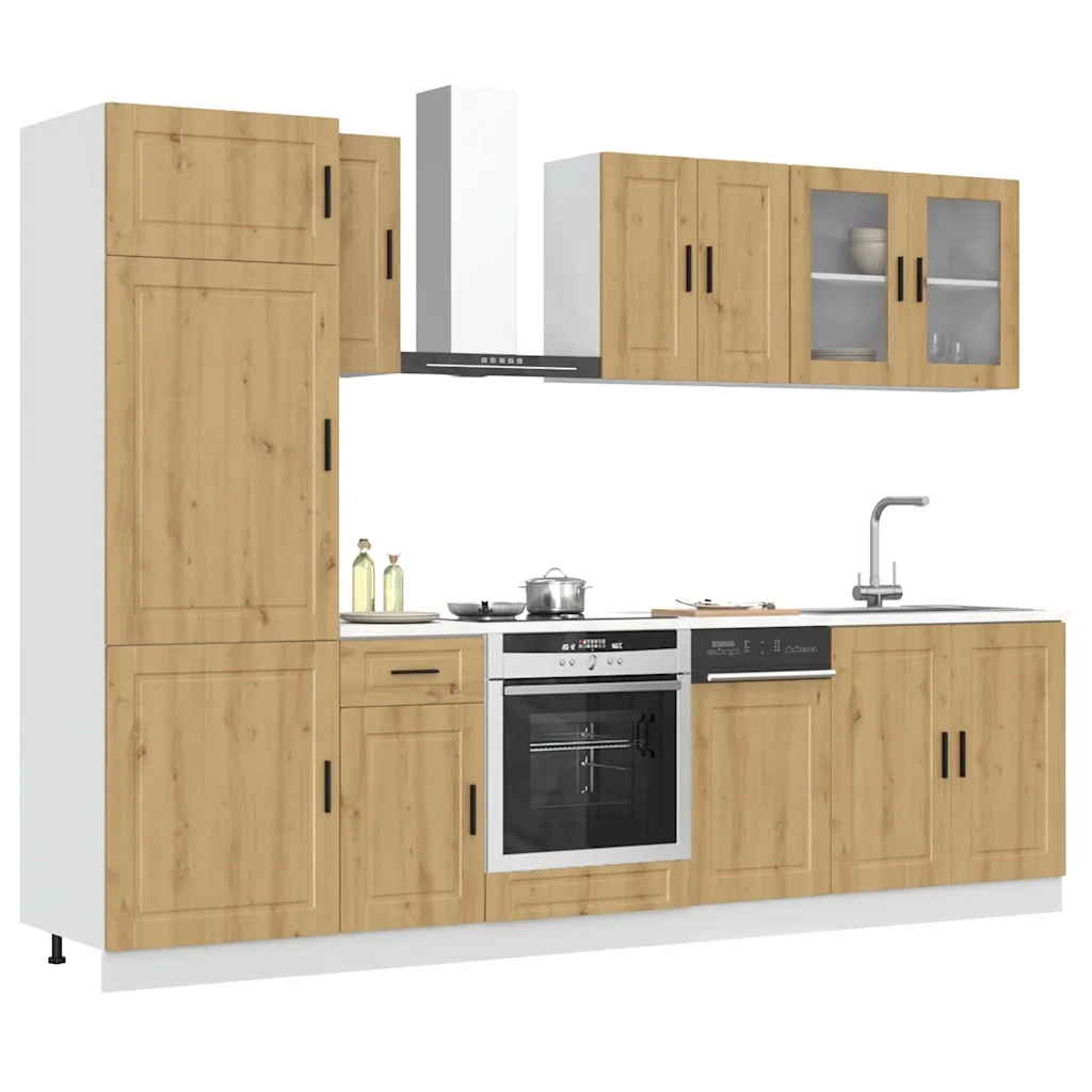 Set Mobili da Cucina 8 pz Kalmar Rovere Artigianale Truciolato 3314820