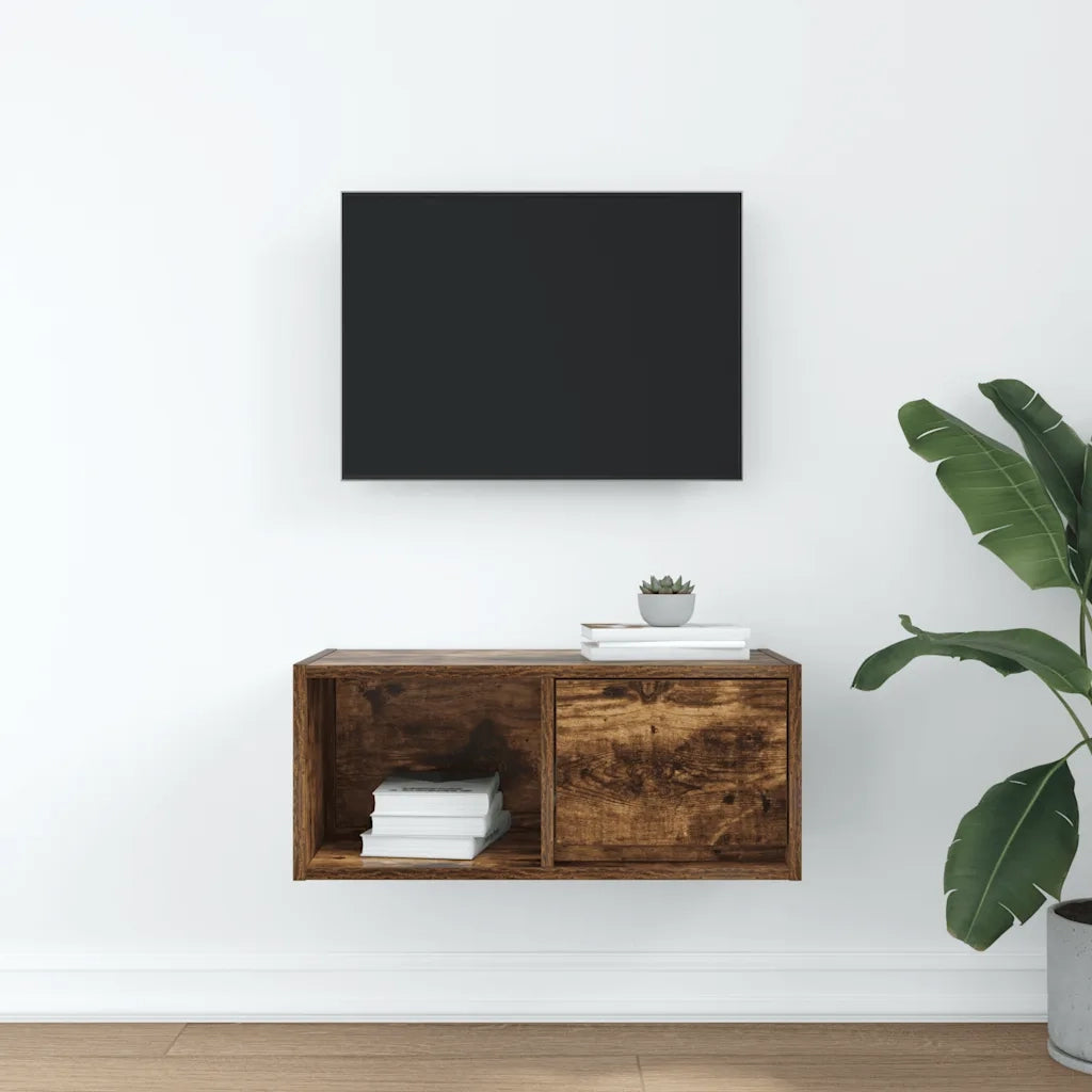 Mobile Porta TV Rovere Fumo 60x31x25,5 cm in Legno Multistrato 861444
