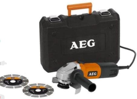 SMERIGLIATRICE 800 W CON DIAMETRO DISCO 125 MM - AEG - CON 2 DISCHI DIAMANTATI