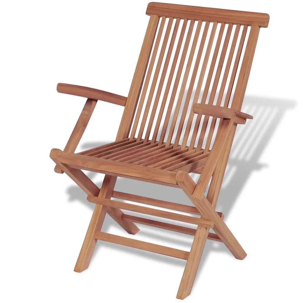 Set da Pranzo Giardino 11 pz Sedie Pieghevoli Massello di Teak 43043