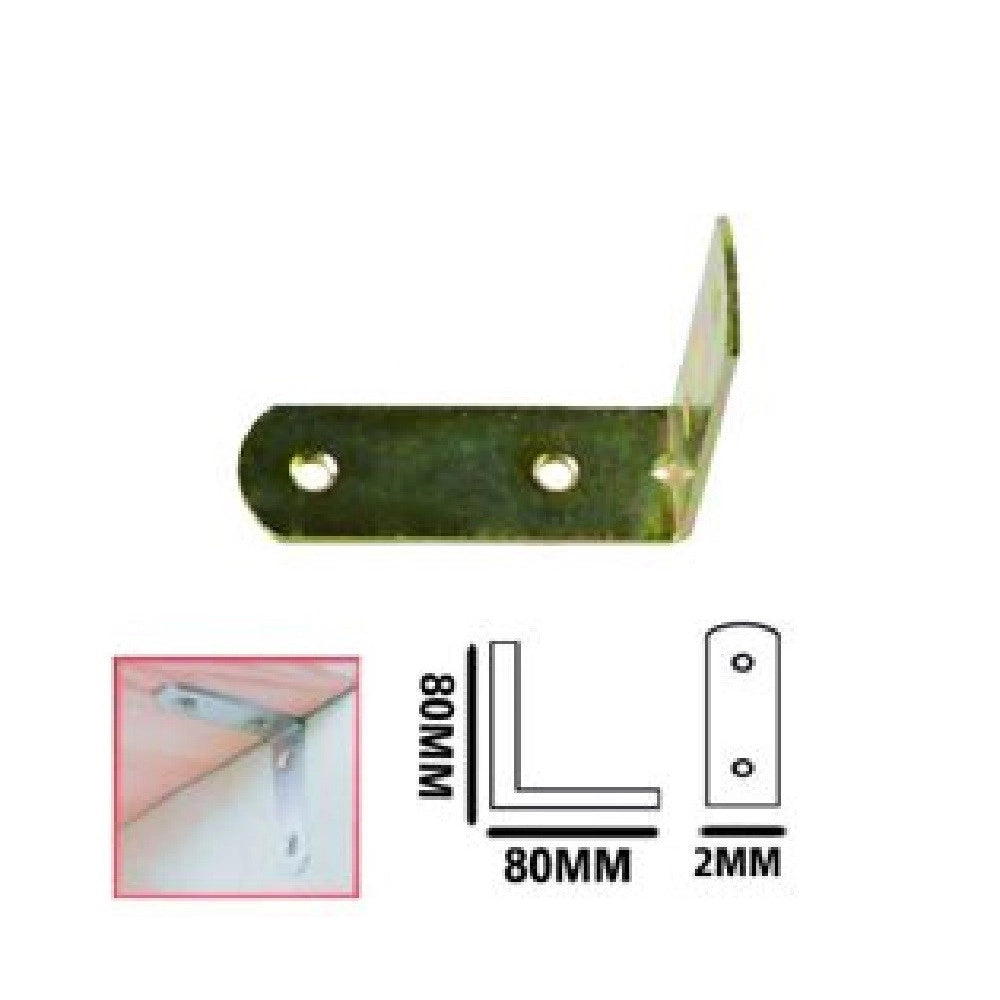 Trade Shop - Set 4 Pz Lastrina Lastrine Ad Angolo Forma L 80x20x2mm Con Viti Per Mobili 91220 -