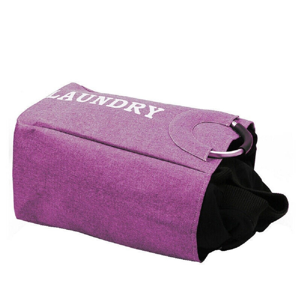 Trade Shop - Borsa Cesto Porta Biancheria Contenitore Bucato Con Manici -