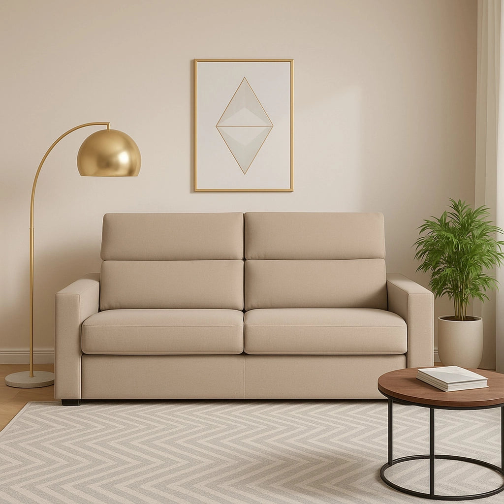 Vialfre, Divano Fisso 2 Posti Sfoderabile Made in Italy, 180x95x100h cm Grigio Tortora