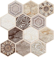 Decorazione per parete 3D adesiva rustica pannello PVC per stanza soggiorno - 5 pezzi.