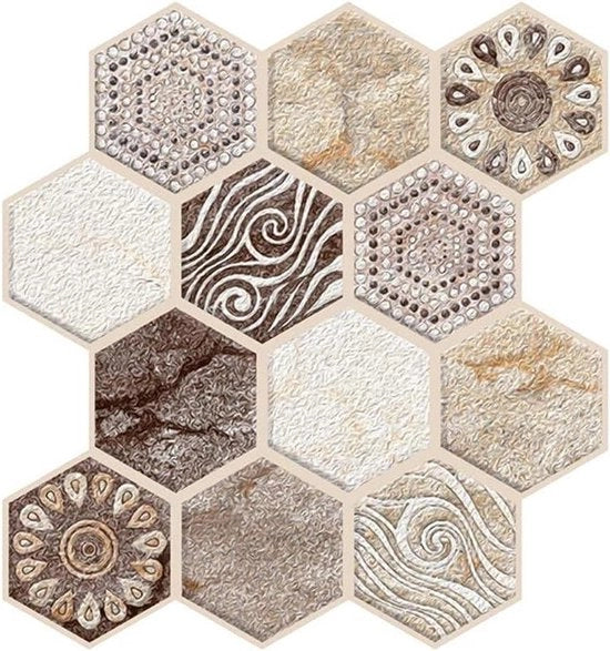 Decorazione per parete 3D adesiva rustica pannello PVC per stanza soggiorno - 5 pezzi.