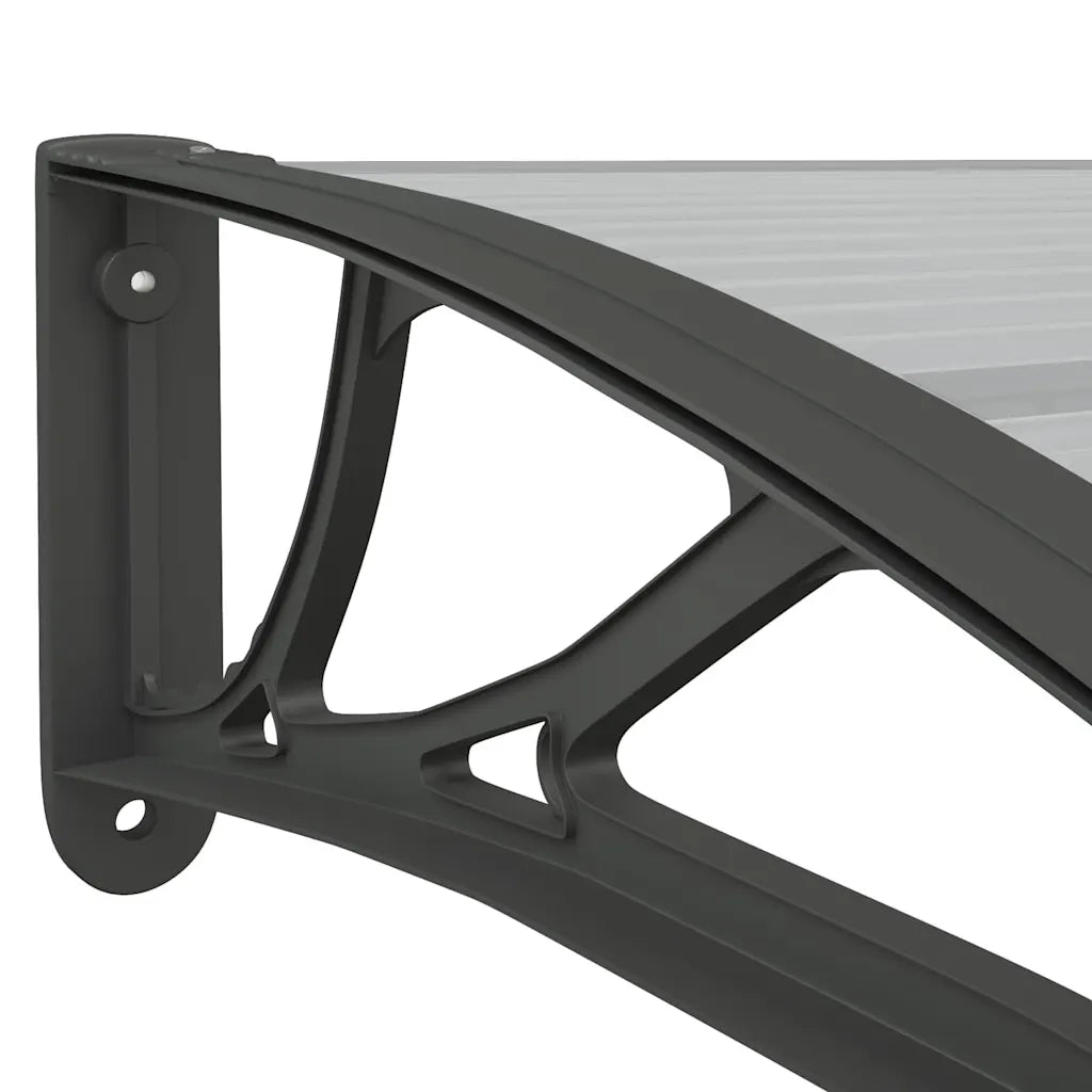 Tettoia per Porta Nero e Trasparente 350x75 cm in Policarbonato CFW1138335