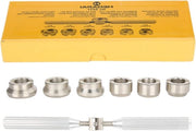 Apri-piastra orologio in acciaio con 6 matrici - Kit di riparazione per aprire la copertura cassa orologio con chiave a mozzo
