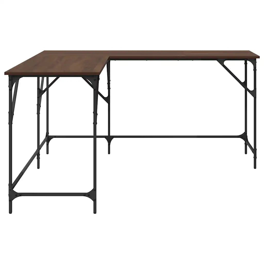 Scrivania Rovere Marrone 149x149x75 cm in Legno Multistrato 837586