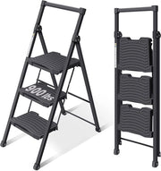 Ladder per uso domestico - Ladder robusta per magazzino e ufficio - Ladder domestica trasportabile con due gradini - Progettazione compatta e sicura - 100 kg di capacità di carico - Costruzione in metallo - 50x50x50 cm