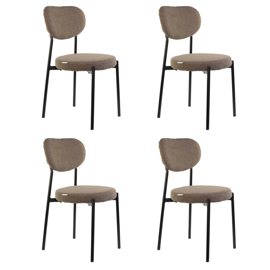 Marvin Sedia Chicago Teddy con Struttura in Metallo Nero Seduta Imbottita in Morbido Cotone Boucl X4 CHICAGO TEDDY CAFFE