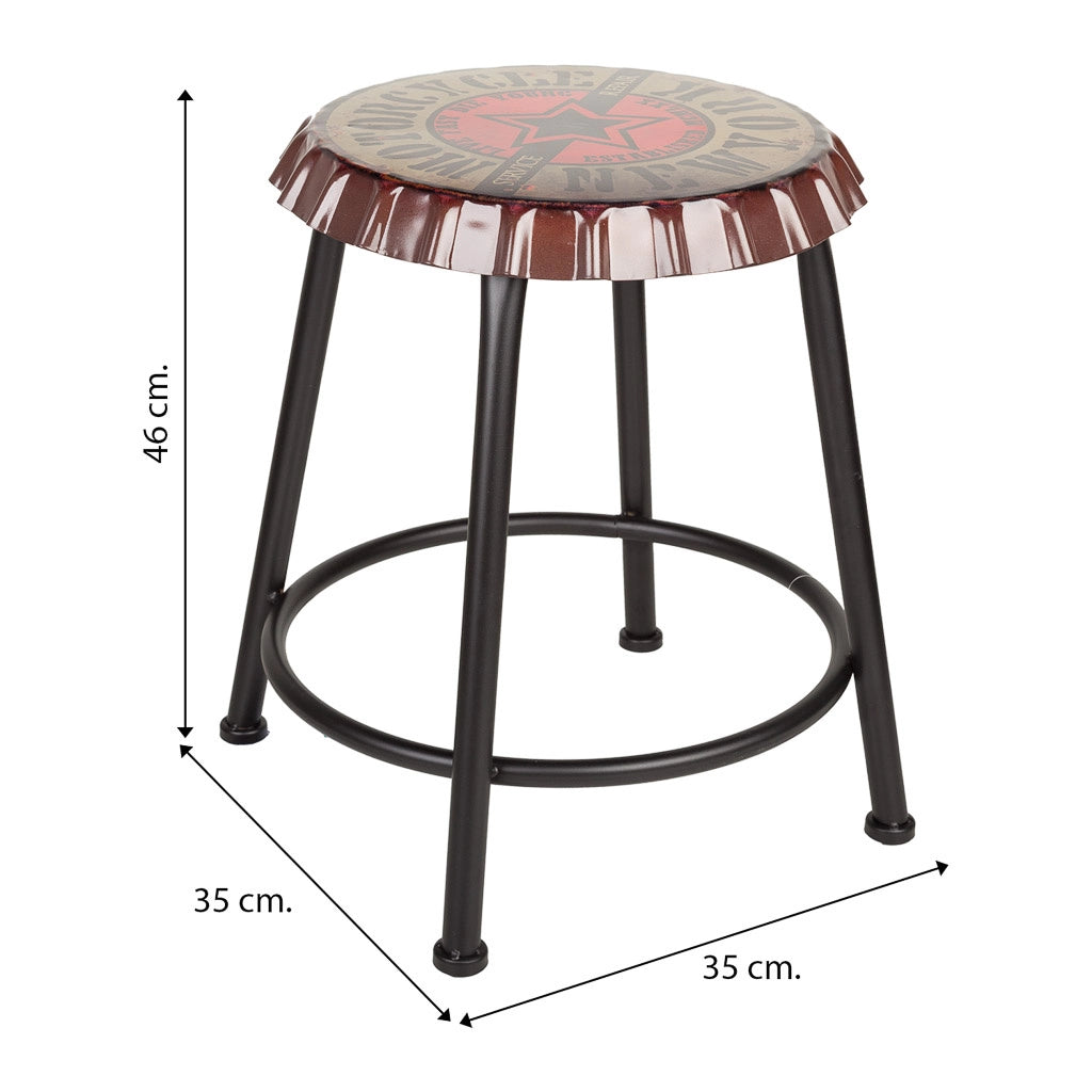 Sgabello rotondo in metallo nero d35x46h cm