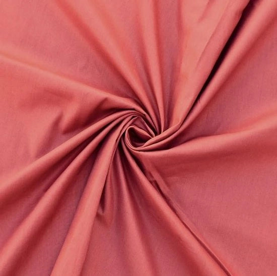 Tessuto in cotone 100%, venduto per metro, larghezza 240 cm, tessuto in cotone 100% Oeko-Tex Standard 100, colori omogenei per cucire (Coral 68, 100 cm)