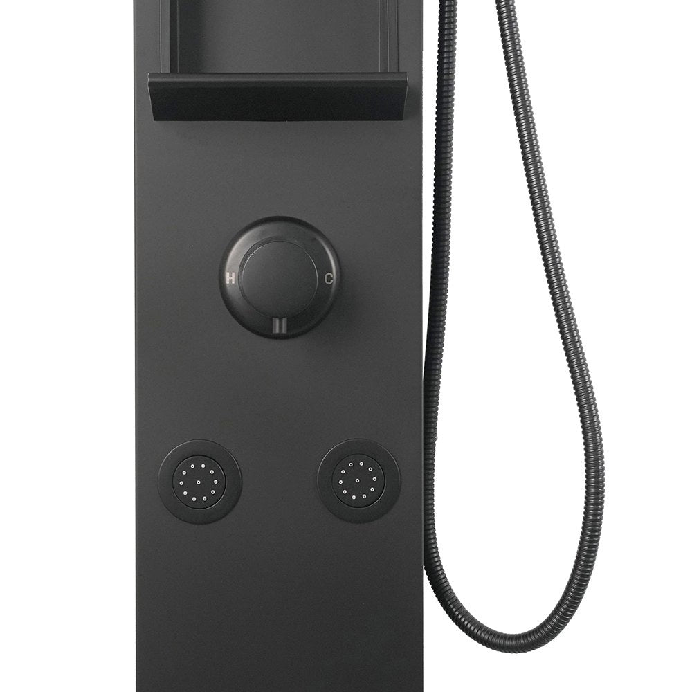 Colonna doccia pannello idromassaggio effetto cascata YH8126 SEUL - Nero