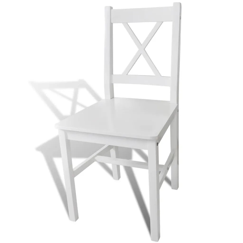 Sedie da Pranzo 6 pz | Sedie da cucina Bianche in Legno di Pino