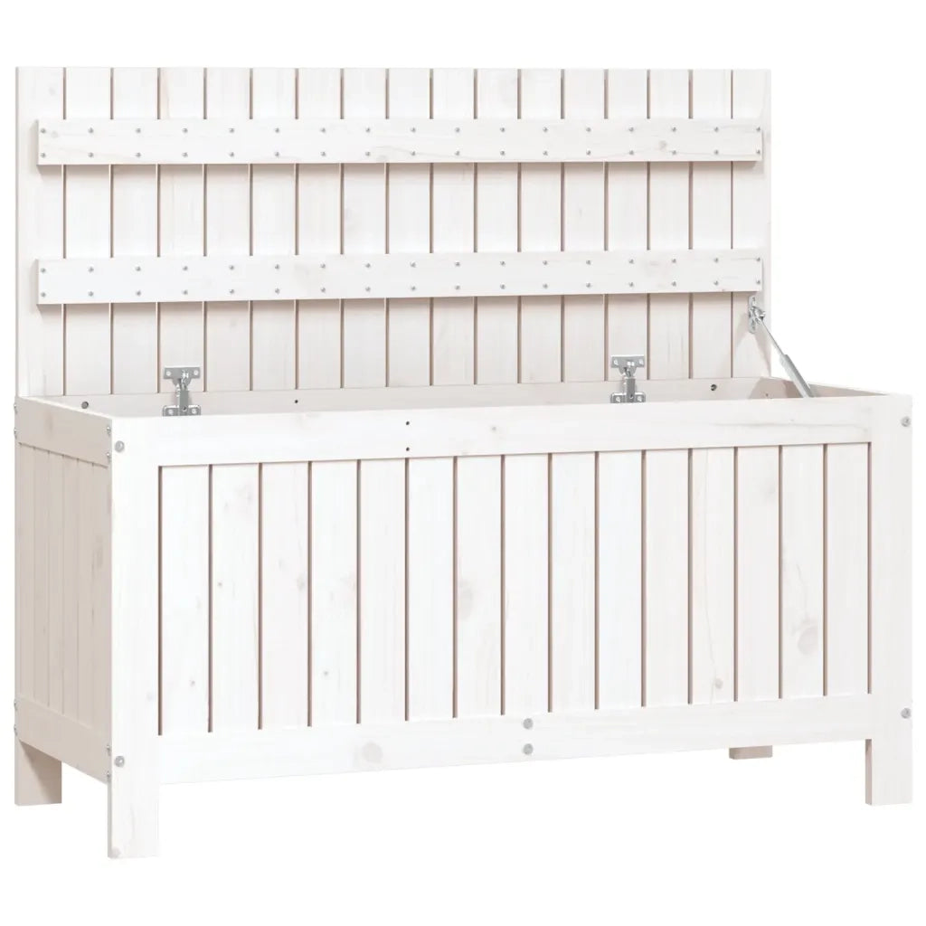 Contenitore Giardino Bianco 108x42,5x54 cm Legno Massello Pino 823830