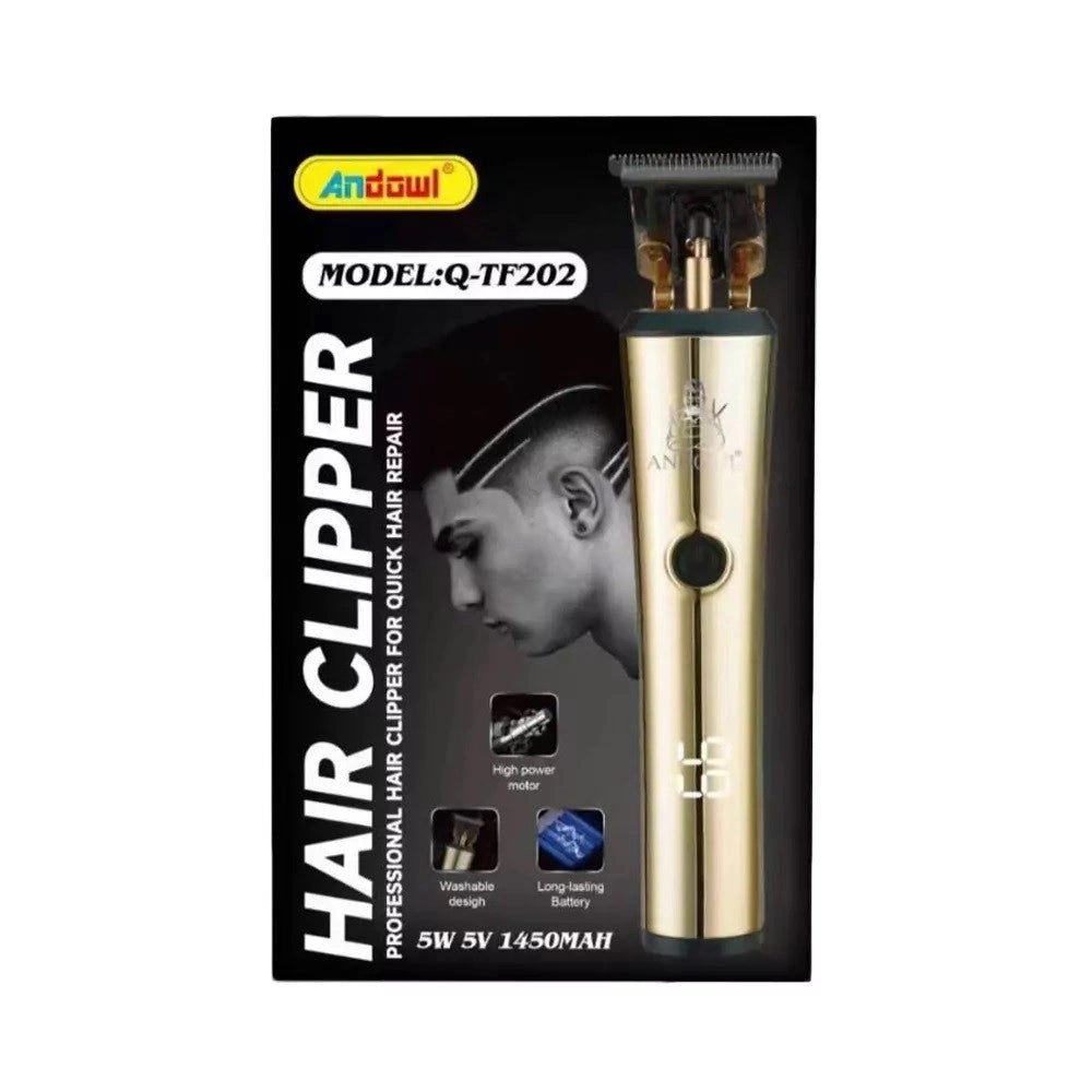 Trade Shop - Tagliacapelli Elettrico Da Uomo Batteria Ricaricabile Con Display A Led Q-tf202 -