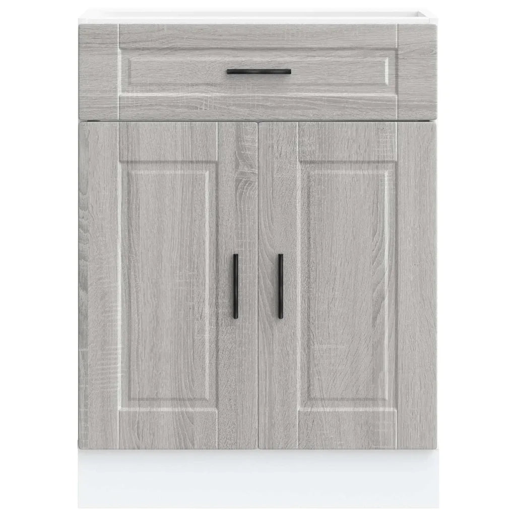 Mobile da cucina moderno e funzionale con ante e piedini regolabili 60 x 46 x 81,5 cm realizzato in legno composito Sonoma grigio 02_0050278