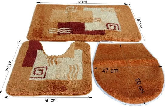 Set di Badmattone 3 pezzi Milano - Accessori per la doccia in terracotta