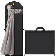 Sacchetto per abiti, 180 × 60 cm, sacchetto per abiti pieghevole, borse per abiti con maniglie, borse per abiti con protezione contro la polvere, sacchetto per abiti per abiti da sposa, abiti da sera, costumi da ballo (nero)