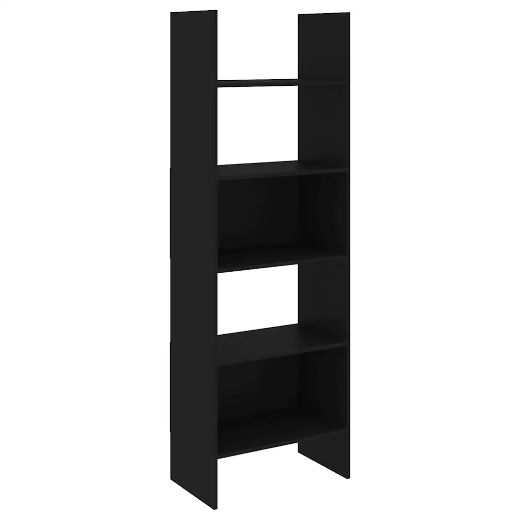 Libreria-Scaffale per Libri-Mobile di Stoccaggio Nera 60x35x180 cm in Legno Multistrato