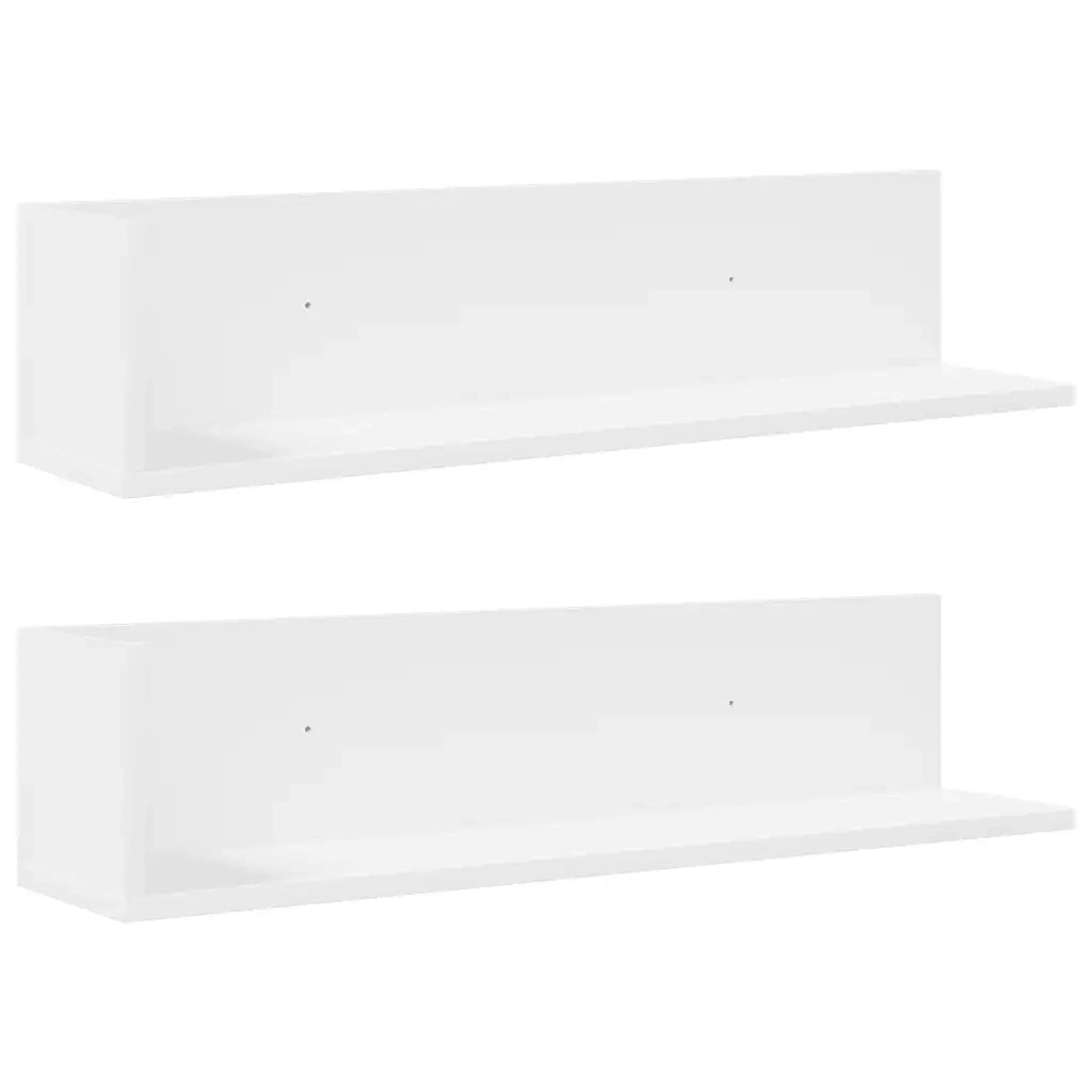 Mensole a Muro 2 pz Bianche 75x16,5x16,5 cm in Truciolato