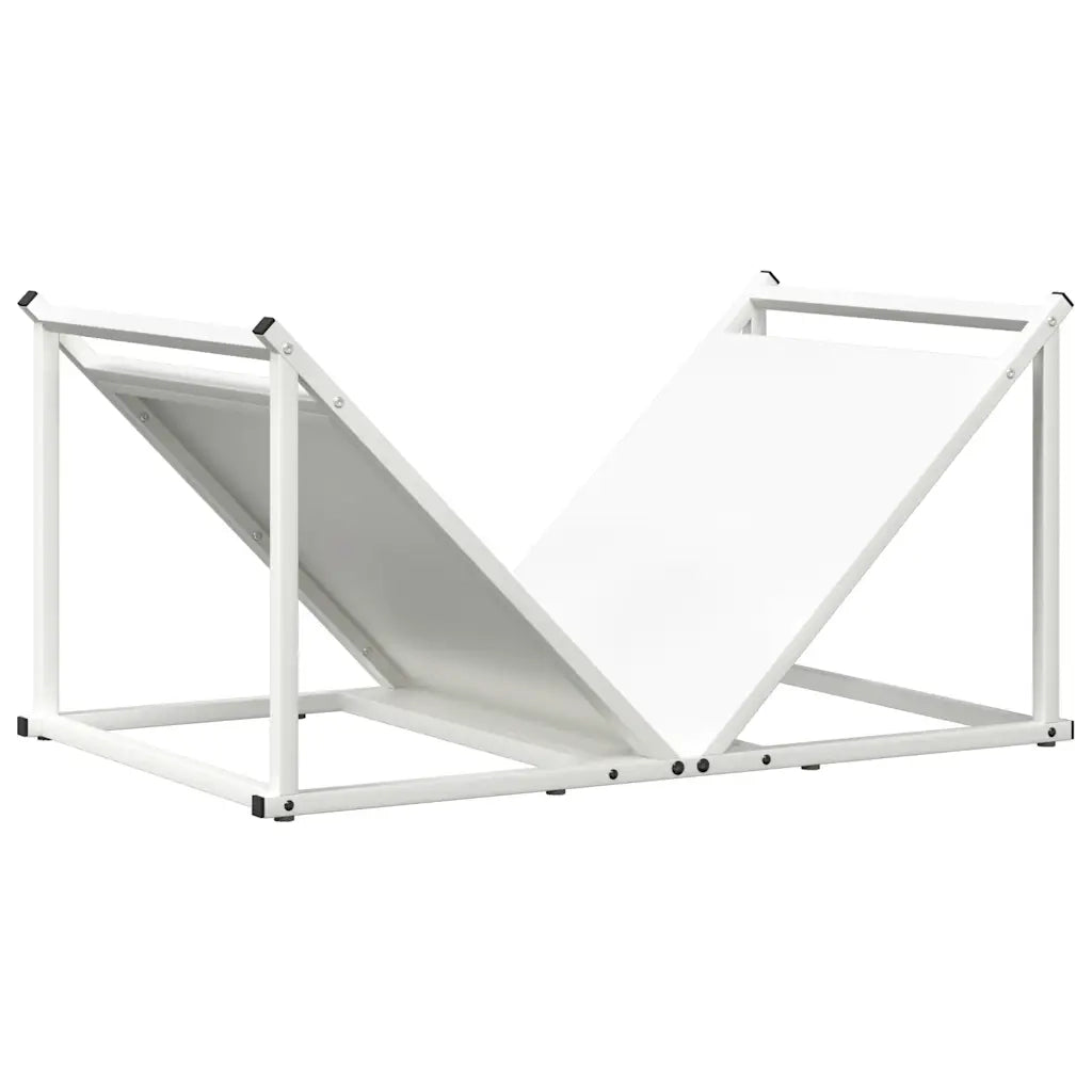 vidaXL Rastrelliera per Legna da Ardere Bianca 70x43x34,5 cm