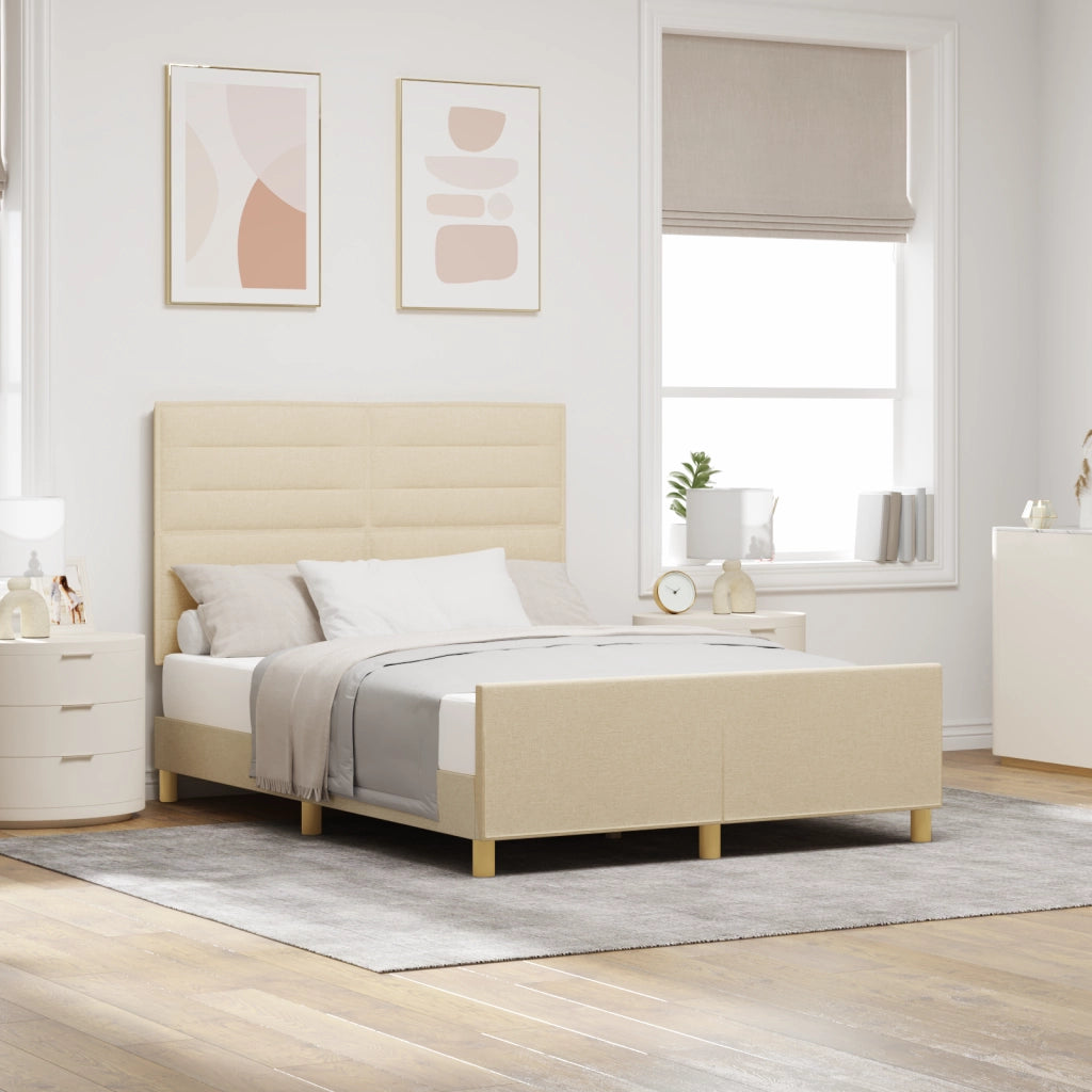 Struttura Letto Crema 140x200 cm Tessuto