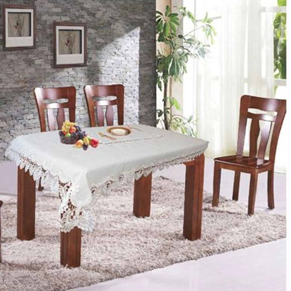 Trade Shop - Tovaglia Copritavola Elegante Festa Pizzo Ricamo Rettangolare 140x180 140x240 Cm -    -140x240   -
