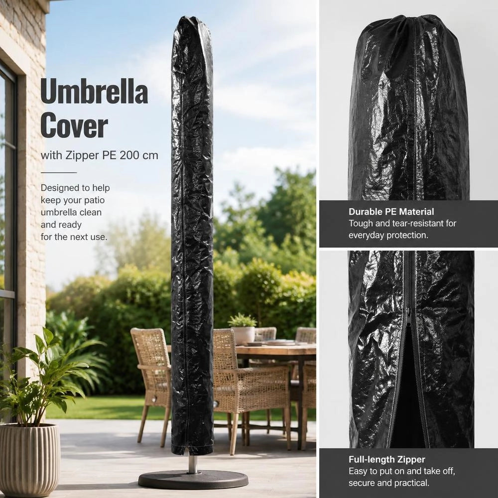 Parasol Cover With Zipper PE 200 Cm