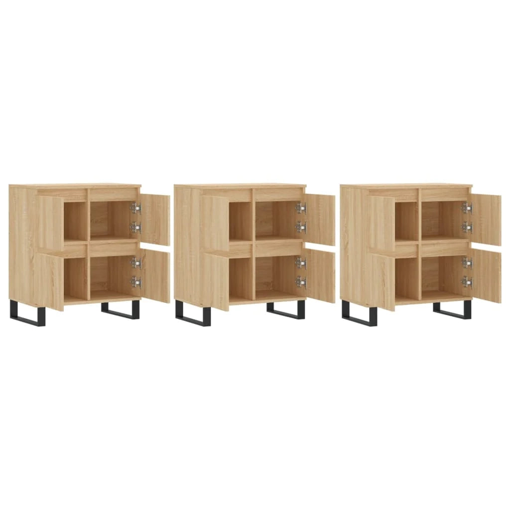 Buffet credenza cassettiera armadio mobile contenitore organizer per cucina soggiorno salotti 3 pezzi legno ingegnerizzato Sonoma marrone 02_0037105