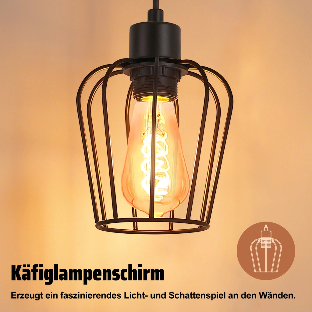 ZMH Lampada da Terra Vintage Legno Soggiorno Industriale 3xE27 Retro Lampada da Lettura Rustica Senza Lampadine
