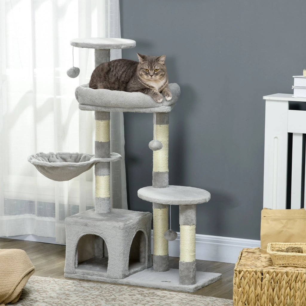 Arbre a gatto con centro attivita ¨C zephmum ¨C grigio chiaro 104 cm