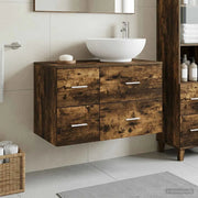 Set di mobili per il bagno 2 pz Rovere Fumo 3403996