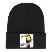 Berretto in maglia con ricamo TUCAN, colore nero