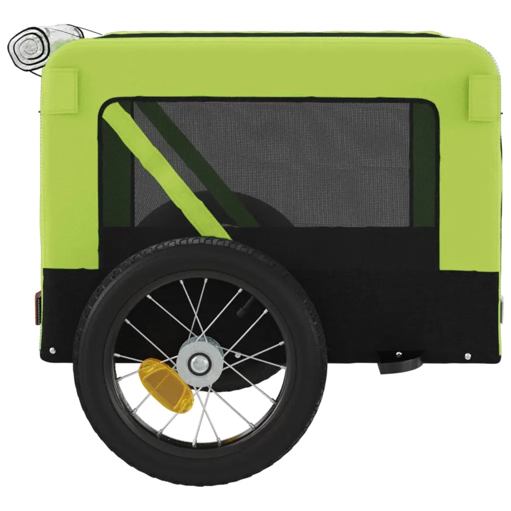 Rimorchio da Bici per Animali Verde e Nero Oxford e Ferro 93913
