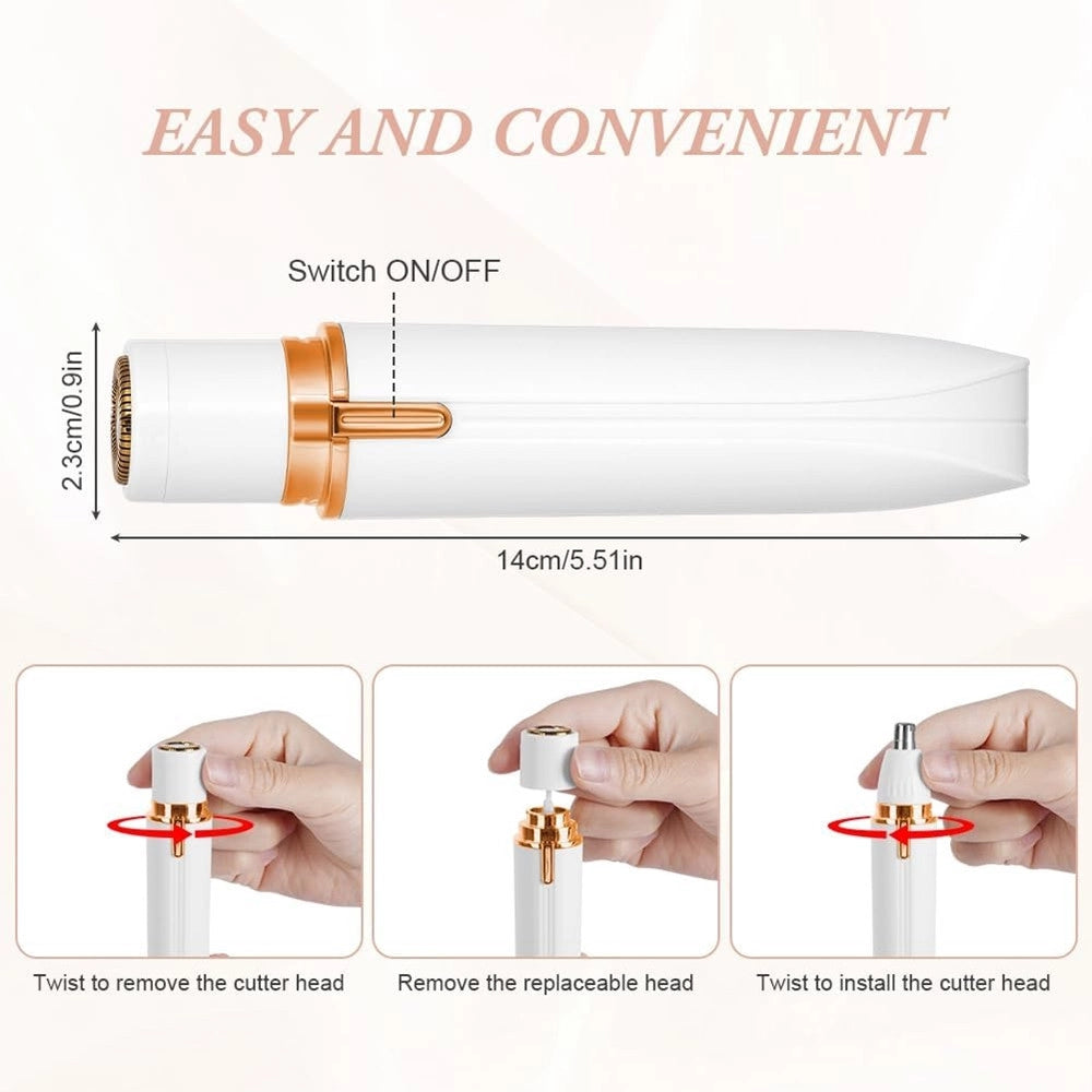 Trade Shop - Rasoio Elettrico Donna 4 In 1 Indolore Ricaricabile Portatile Depilatore Per Viso Corpo -