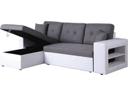 Divano ad angolo "Axel" trasformabile / reversibile - 3 posti - Bianco / Grigio