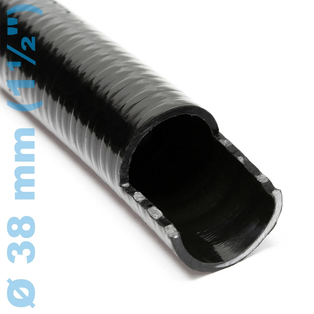 Tubo flessibile di pressione da 10 m diametro 38 mm 550 g/m pompa per laghetto nera 16_0001627