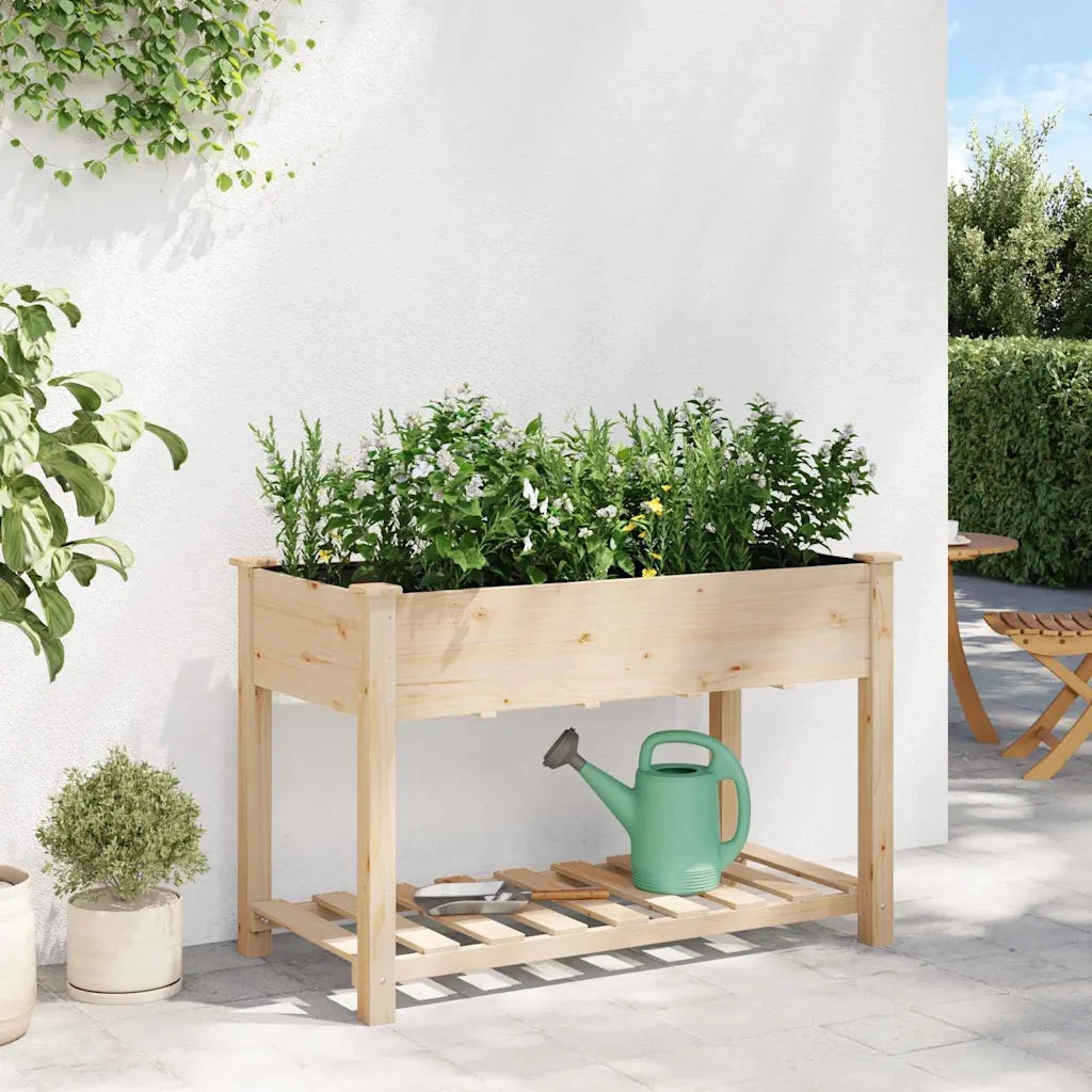 Vaso da giardino con lo scaffale Beige 115 x 59 x 76,5 cm 42006567