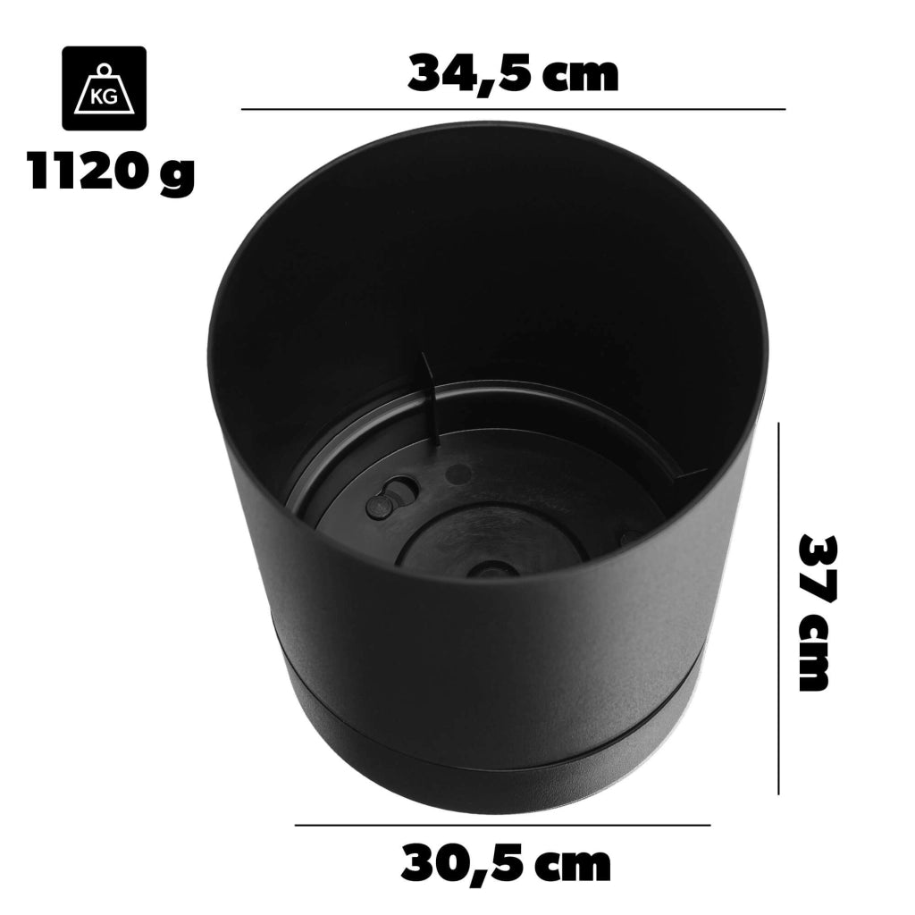 Vaso da fiori KADAX con supporto, rotondo, in plastica, 34,5 cm