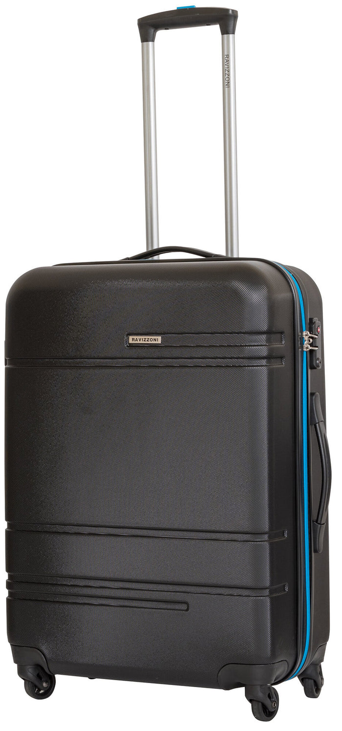 Set 3 Valigie Trolley Rigide in ABS 4 Ruote TSA Ravizzoni Sangria Nere