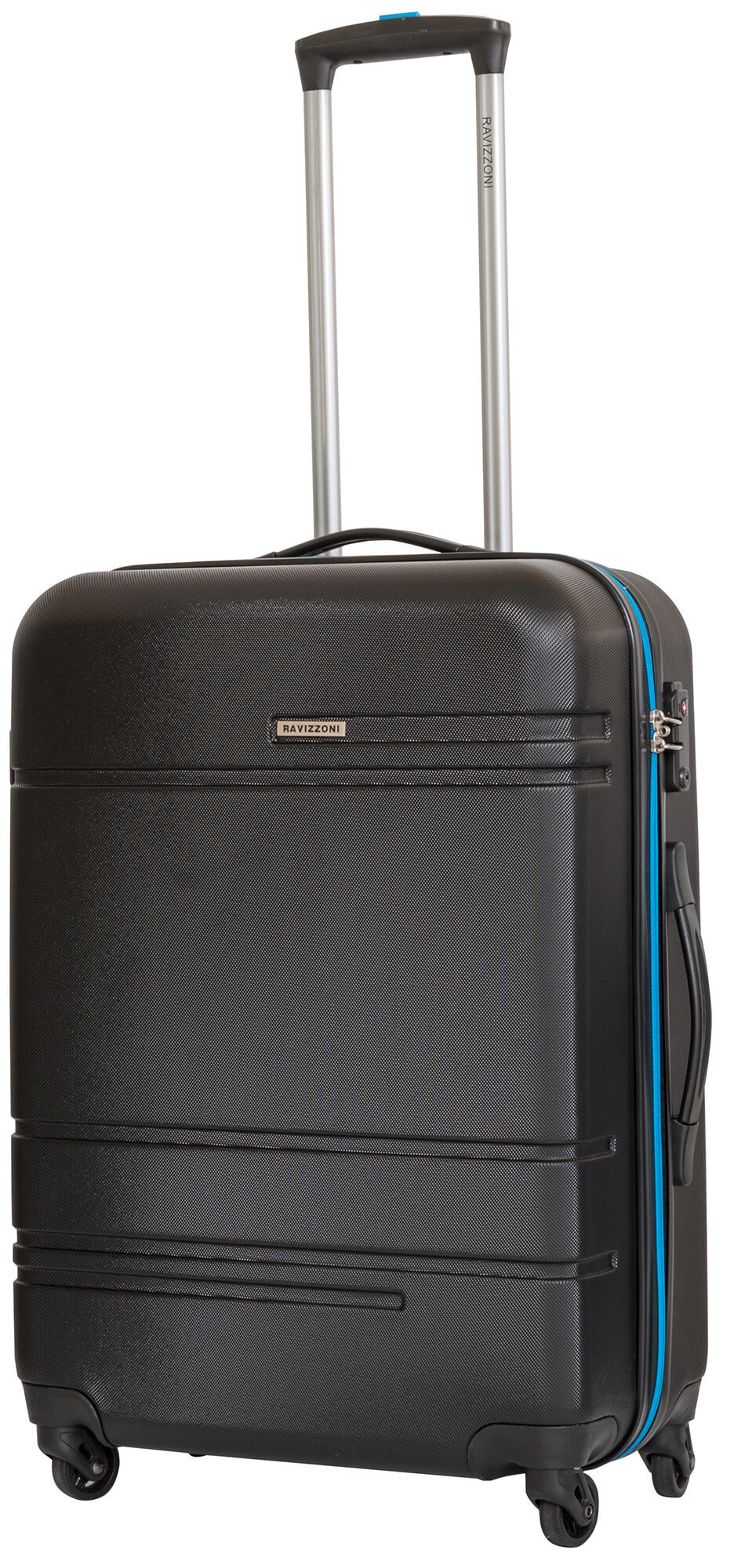 Set 3 Valigie Trolley Rigide in ABS 4 Ruote TSA Ravizzoni Sangria Nere